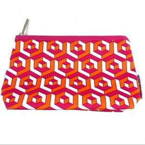 Jonathan Adler Clinique cos bag pink & orange cosmetics bag